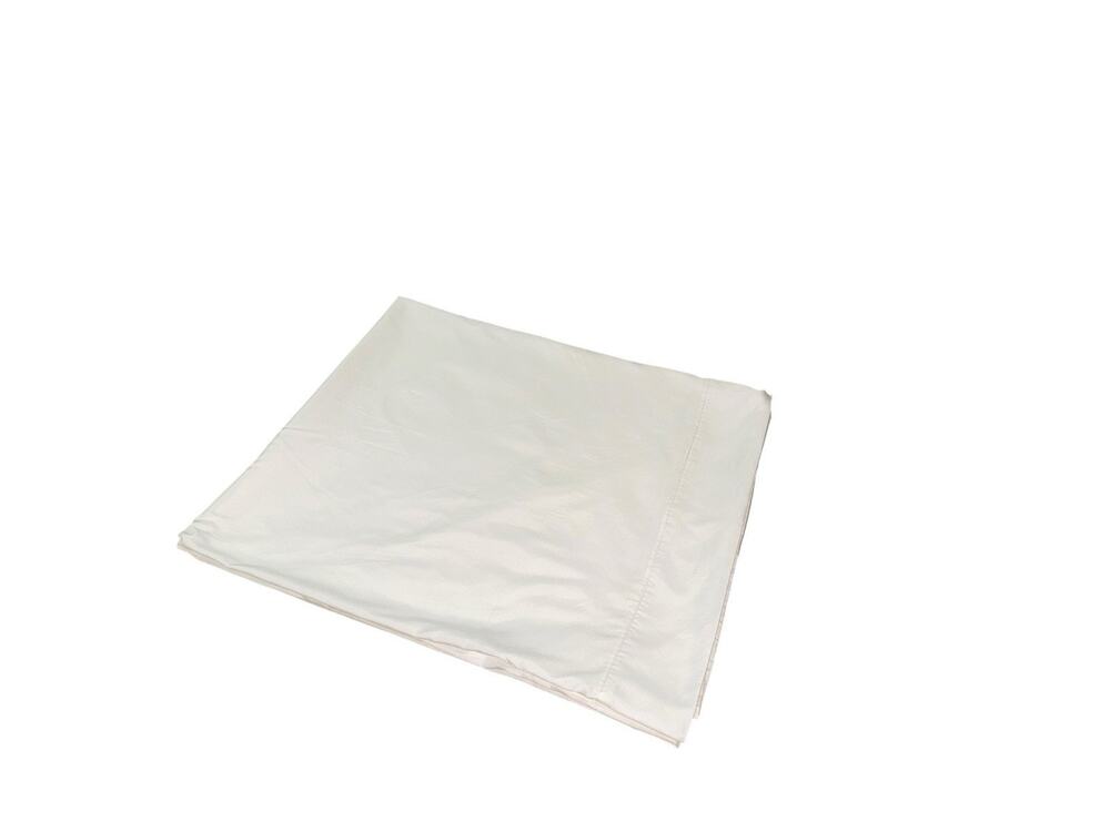 Serta Queen Size Flat Sheet Solid White Microfiber Colling Bedding Easy Care